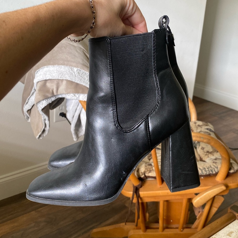 Circus by Sam Edelman Black Chunky Heeled Ankle Boots